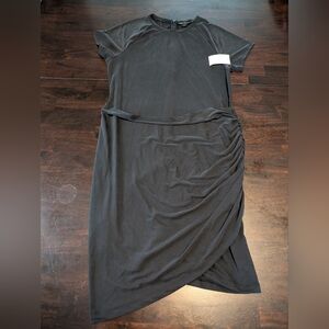 Good American Drapey Modal Black Mini Dress, Women's XL, NWT